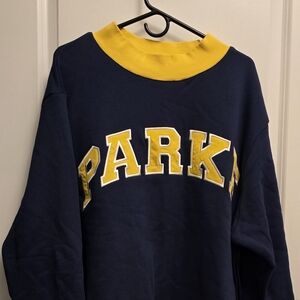 New Parke Varsity Mockneck Navy/Yellow Sweatshirt L/XL